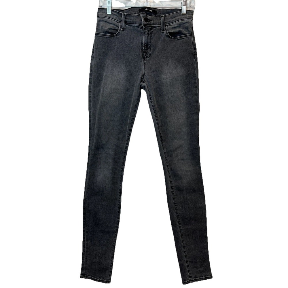 J Brand Women Skinny Jeans Faded Charcoal Grey Mid Rise Denim 28x30 Size 28